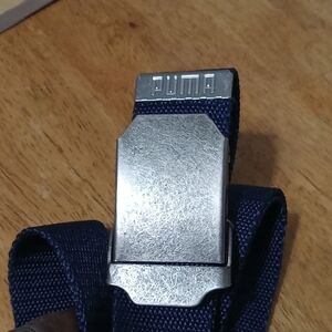 PUMA Men's Dark Blue Belt with Metallic Buckle